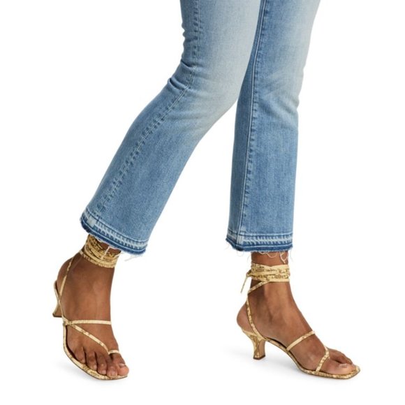 MOTHER | The Hustler Undone Hem Ankle Flare Jeans (On My Feet) Size 31 NWT - Picture 4 of 7